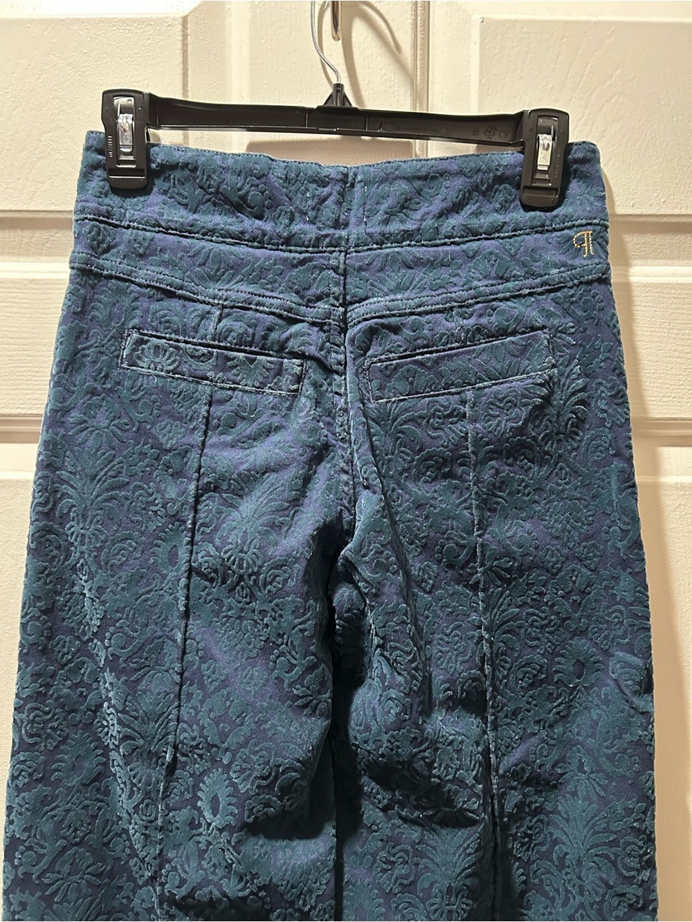 Anthropologie Pilcro Lennox Cuffed Wide-Leg Embossed Cropped Pants Size 25 - Picture 4 of 6